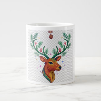 Tasse florale élégante de Noël avec monogramme let