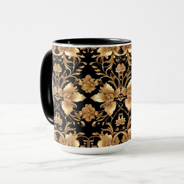Tasse florale en or (Devant gauche)
