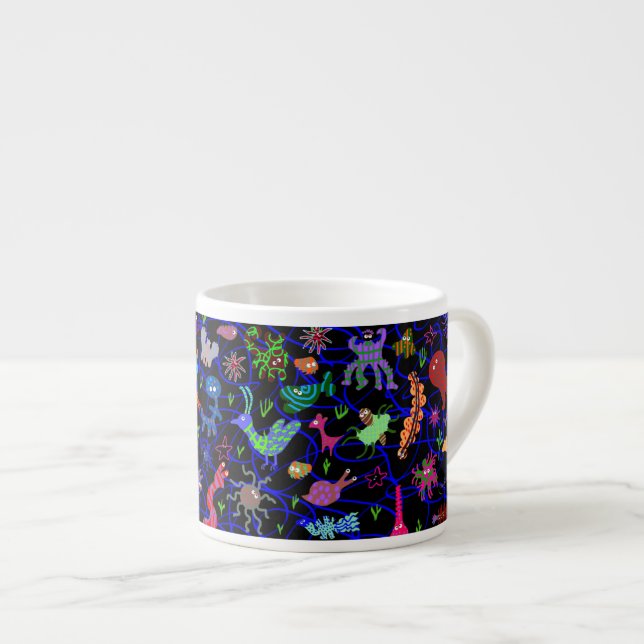 TASSE FOLLE DE CAFÉ EXPRESS DE NOIR DE ZOO (Devant droit)