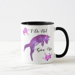 Tasse Fox pourpre et roses roses je n'abandonne pas la