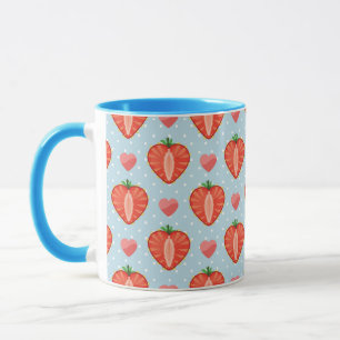 Tasse Fraises de coeur avec le pois et les coeurs