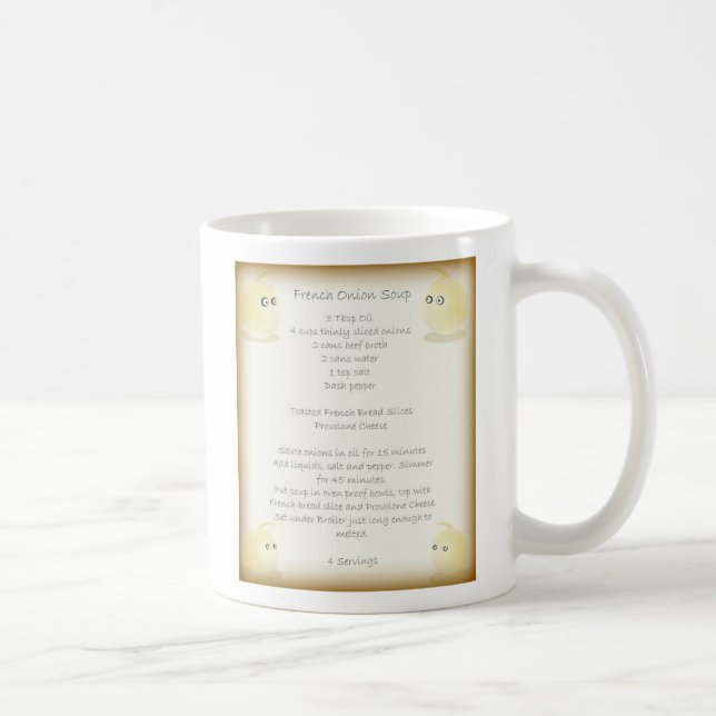 Tasse française de recette de soupe à oignon (Droite)