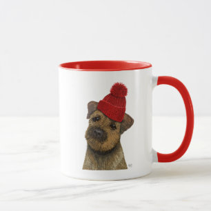 Tasse Frontière Terrier avec le casquette rouge 3 de