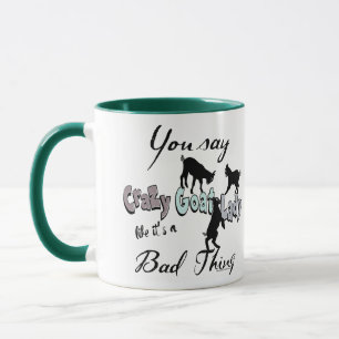Tasse FUN CHAT   Vous Dites Crazy Goat Lady Cool SW Past