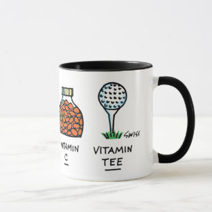 Tasse Funny Healthy Golfer Golf Ball Cartoon Vitamin Tee