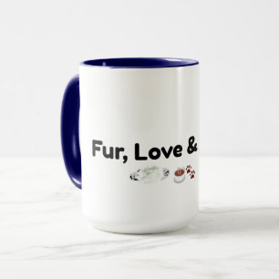 Tasse Fur Love & Coffee Chien Drôle Amateur de Cha