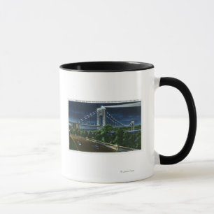 Tasse G. pont de Washington, le Hudson la nuit