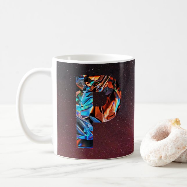 Tasse Galactic Prism Initial P Mug (Avec donut)