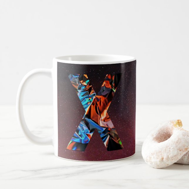 Tasse Galactic Prism Initial X (Avec donut)