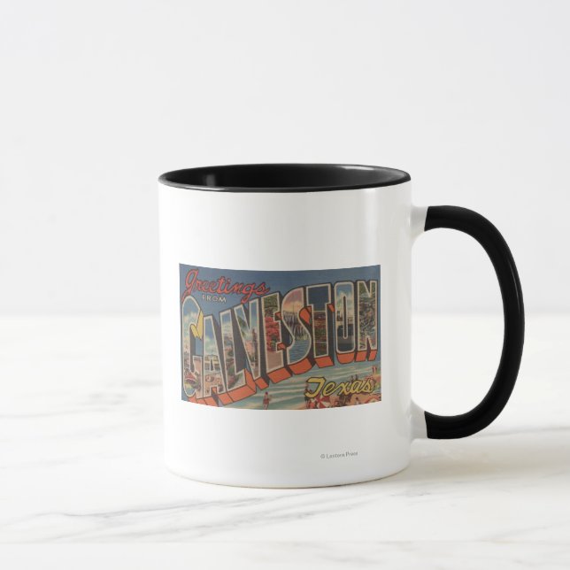 Tasse Galveston, Texas - Scènes de grandes lettres (Droite)