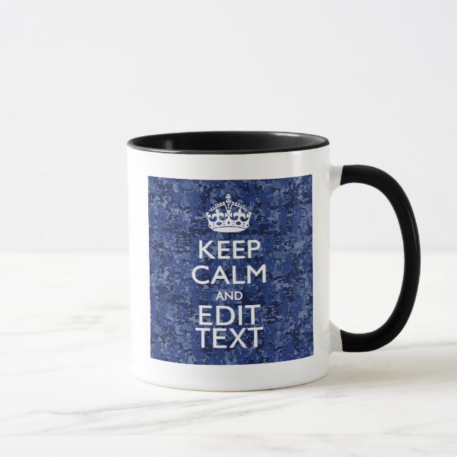 Tasse Gardez votre texte calme sur un camouflage numériq (Droite)