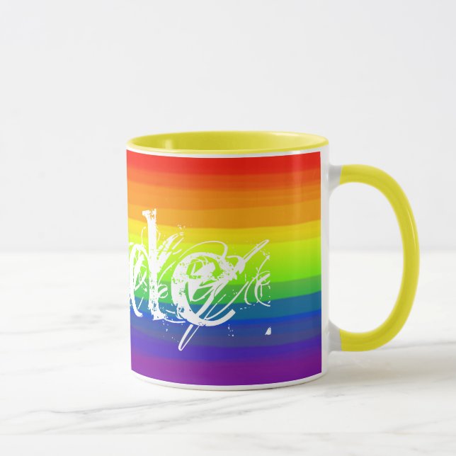 Tasse gay pride Arc-en-ciel Couleurs LGBT Idée cadeau (Droite)