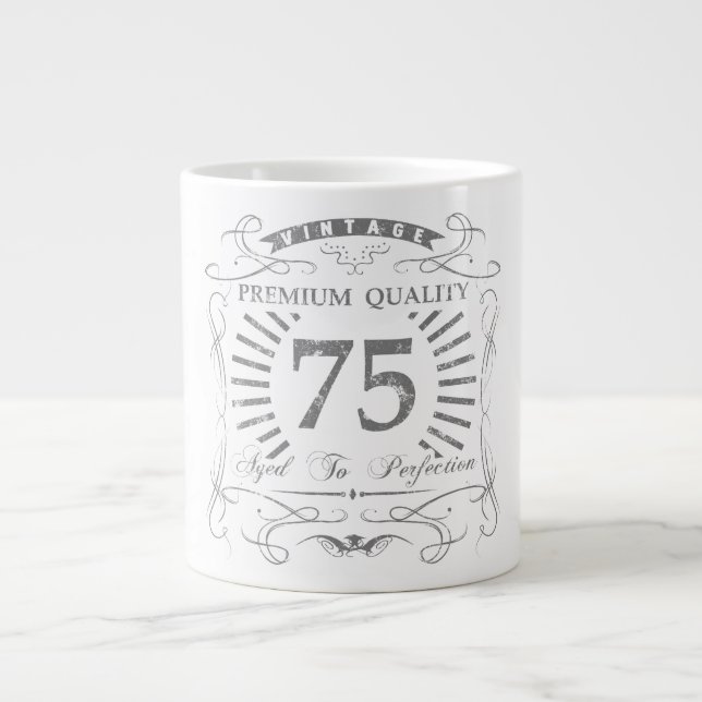 Tasse Géante 75e anniversaire Gag cadeau (Devant)