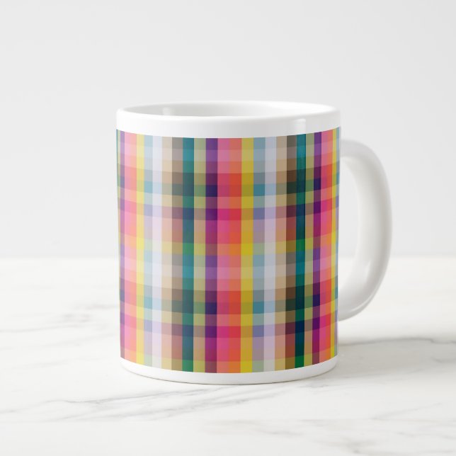 Tasse Géante Abstrait Scottish Plaid (Devant droit)