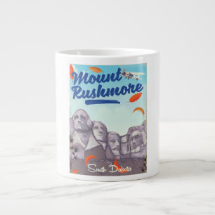 Tasse Géante Affiche de voyage de style vintage du mont Rushmor