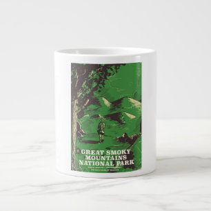 Tasse Géante affiche de voyage du parc national des Great Smoky