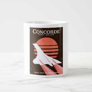 Tasse Géante Affiche de voyage en vol vintage Concorde