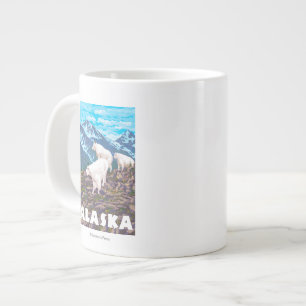 Tasse Géante Affiche Vintage voyage des chèvres d'Alaska