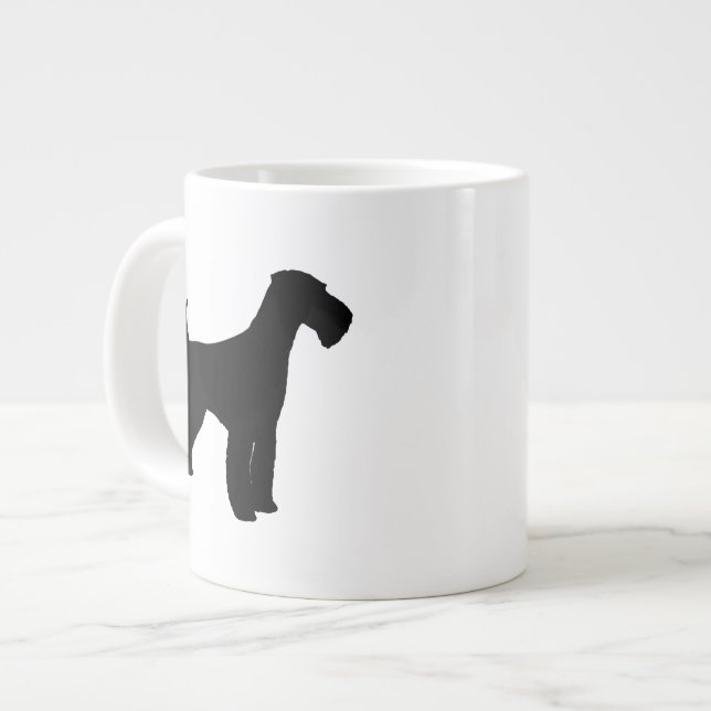 Tasse Géante Airedale Terrier Chien race Silhouettes (Devant gauche)