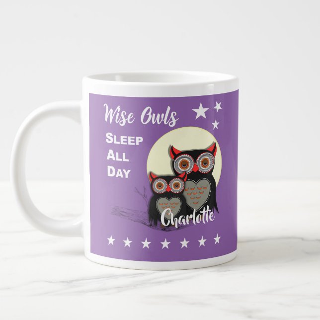 Tasse Géante Amateurs de hibou Super mignon Funny Personnalisé (Gauche)