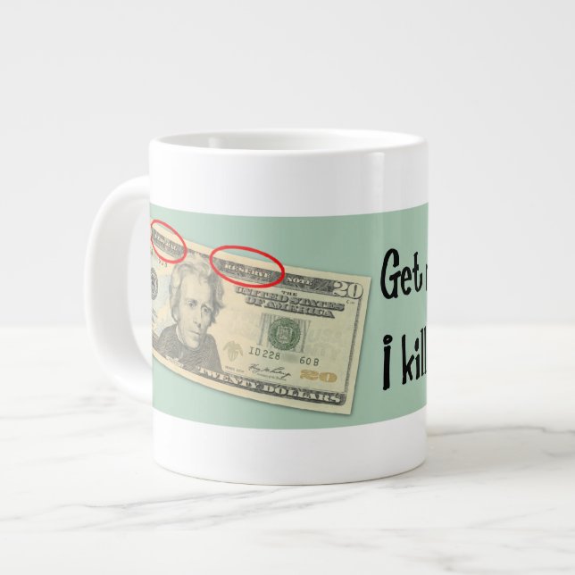Tasse Géante Andrew Jackson I a tué les banques (Devant gauche)