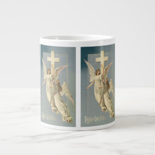Tasse Géante Anges victoriens avec Croix, Pâques Vintages
