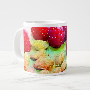 Tasse Géante Aquarelle des framboises et des amandes