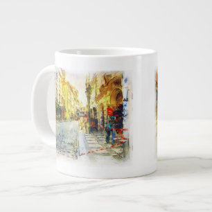 Tasse Géante Aquarelle du Vieux Prague