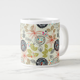Tasse Géante Arrière - plan floral 2