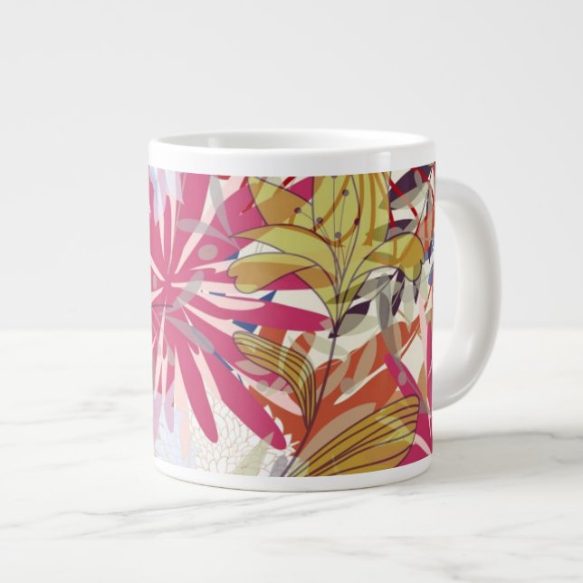 Tasse Géante arrière - plan floral 6 (Devant droit)