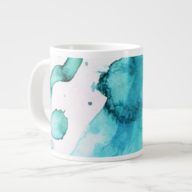 Tasse Géante arrière - plan peint à la main en aquarelle Abstra (Devant gauche)