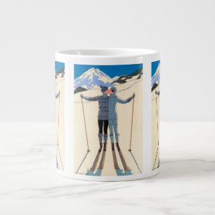 Tasse Géante Art Déco vintage, Amants en Neige par George Barbi