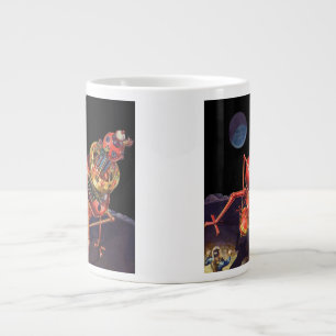 Tasse Géante Astronaute en science-fiction vintage avec robot A