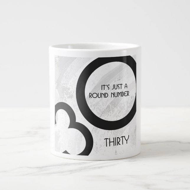 Tasse Géante Blanc 30 Décennie Anniversaire (Devant)