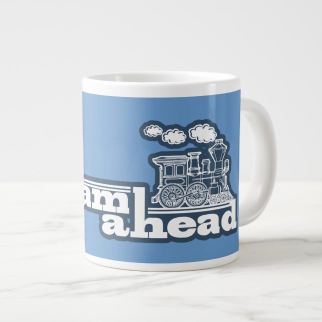 Tasse Géante Bleu plein vapeur avant train jumbo spécialité muq (Devant droit)