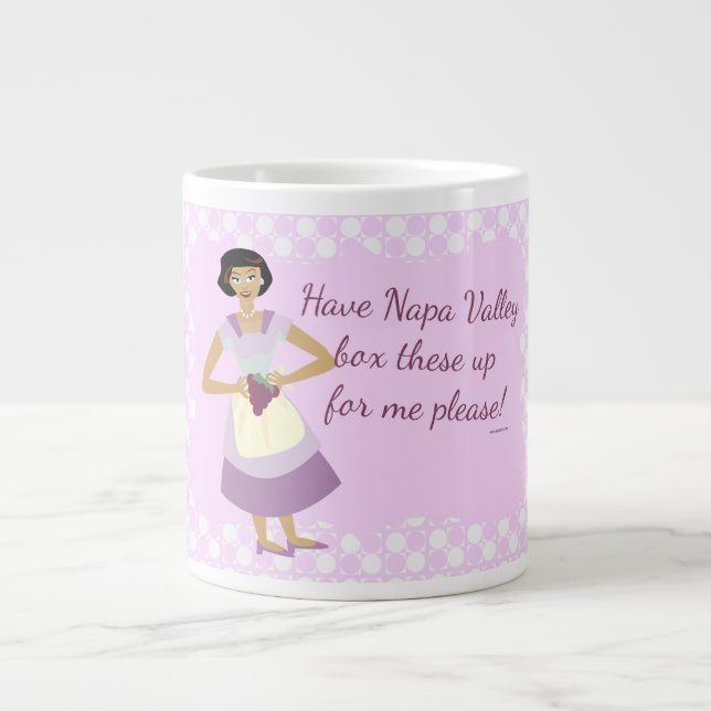 Tasse Géante Boîte Ces Raisins Déjà Drôle Vin Moto (Devant)