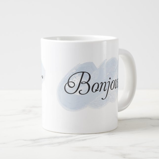Tasse Géante Bonjour français (Devant droit)
