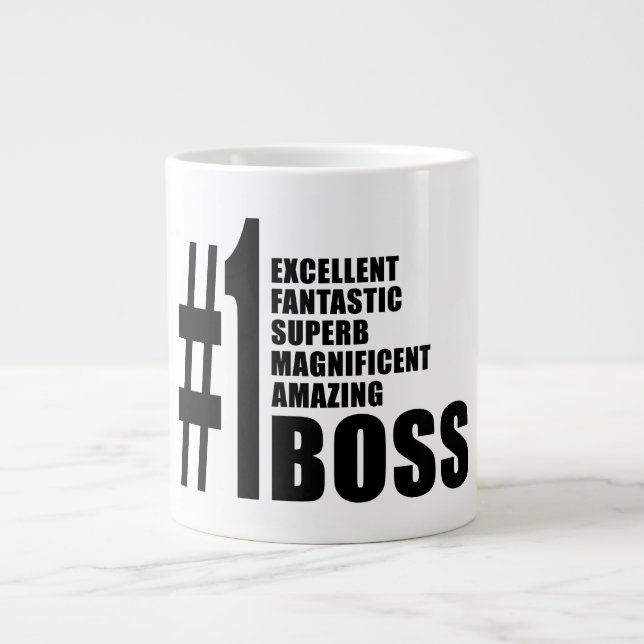 Tasse Géante Bosses Anniversaires Cadeaux : Numéro Un Boss (Devant)
