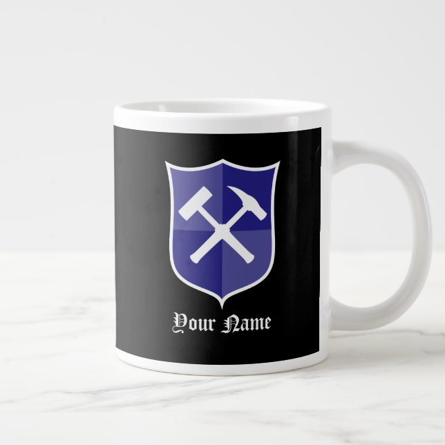 Tasse Géante Bouclier de marteau de roche traversé - Personnali (Droite)