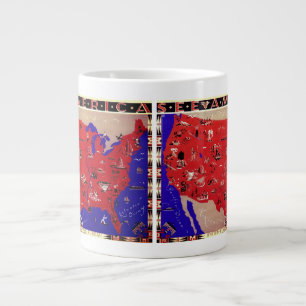 Tasse Géante Carte vintage du Bureau de voyage des États-Unis d