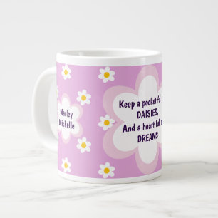 Tasse géante chaîne de marguerites roses 60 cl
