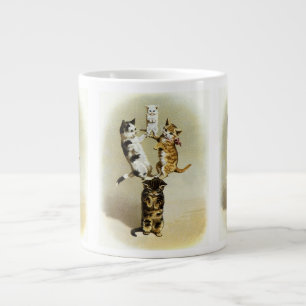 Tasse Géante Chats et chatons victoriens vintage mignons jouant