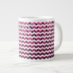 Tasse Géante Chevron Tiger rose chaud et noir