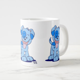 Tasse Géante Chiot de caricature bleu mignon