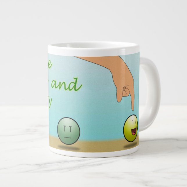 Tasse Géante Choisir le bonheur et la vie civique (Devant droit)