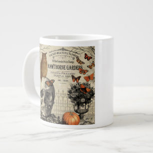 Tasse Géante Chouette et crâne vintage moderne d'Halloween