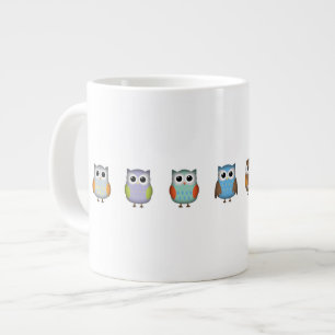 Tasse Géante Chouettes mignonnes et colorées