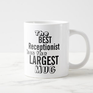 Tasse Géante Citation amusante du meilleur RÉCEPTIONNISTE Big 