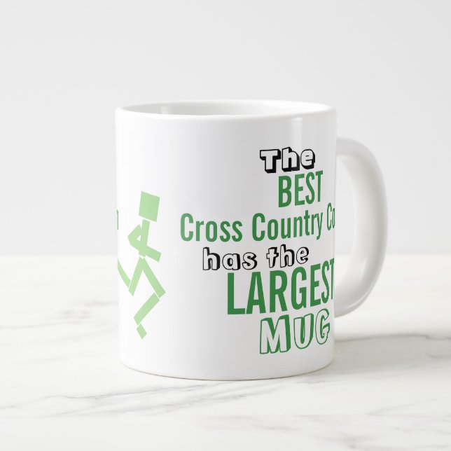 Tasse Géante Citation de la meilleure équipe de cross-country d (Devant droit)