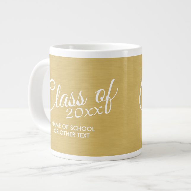 Tasse Géante Classe d'or de avec école sur mesure (Devant gauche)